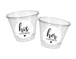 WEDDING FAVOR CUPS -Wedding Party Cups His Her Favorite Wedding Decorations Wedding Party Favors Wedding Party Supplies Rehearsal Dinner Cup