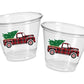 CHRISTMAS PARTY CUPS - Plaid Truck Party Cups Christmas Decorations Christmas Party Supplies Christmas Party Favors, Gifts Christmas Cups