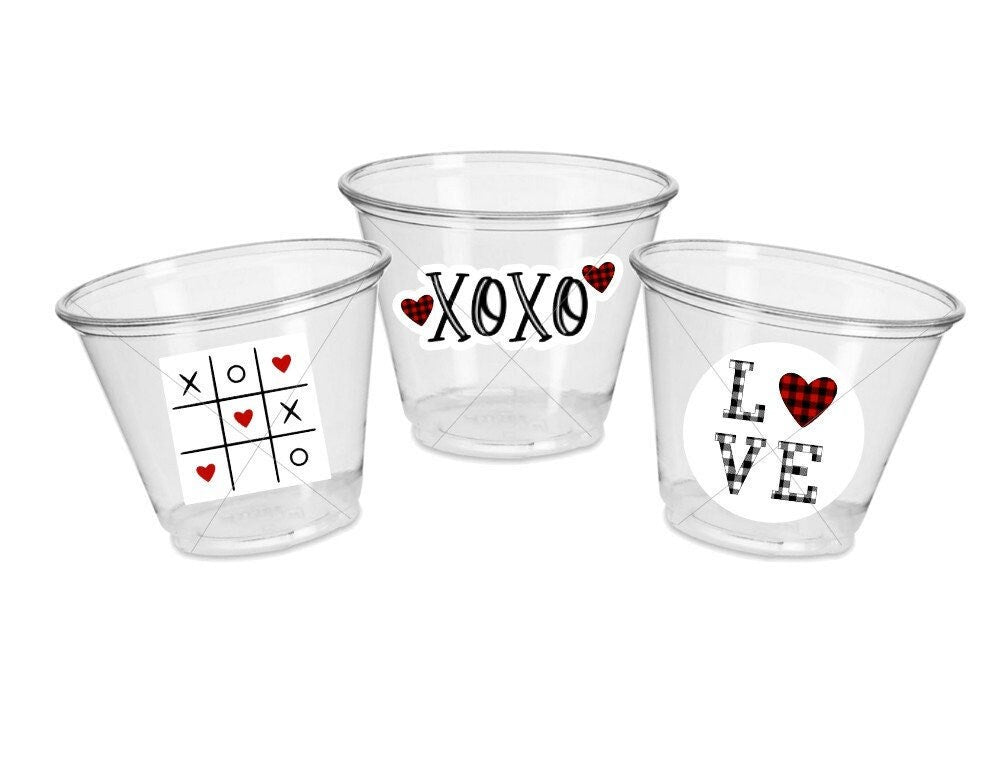 VALENTINES DAY CUPS - Valentines Party Cups Valentines Gifts Valentines Day Gifts Valentines Day Favor Cups Valentine's Day Cups Valentines