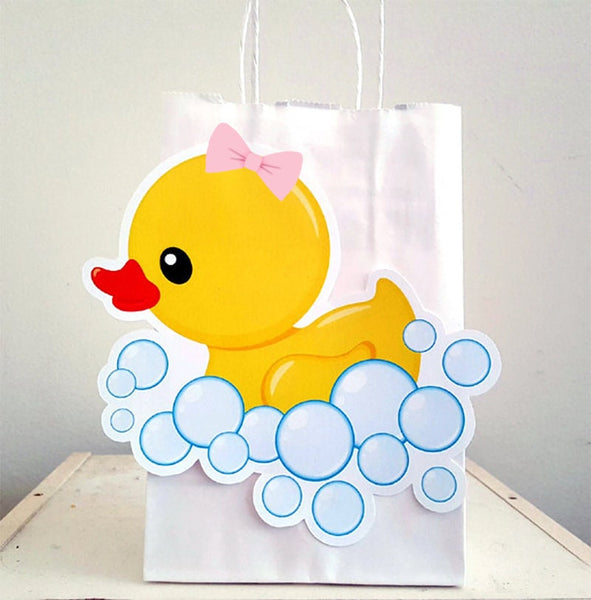 GIRL Rubber Ducky Goody Bags, Rubber Ducky Favor Bags, Rubber Ducky Gift Bags