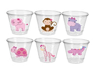 GIRL SAFARI PARTY Cups - Girl Jungle Party Cups Safari Birthday Cups Safari Party Safari Decorations Safari Baby Shower Safari Favors Animal