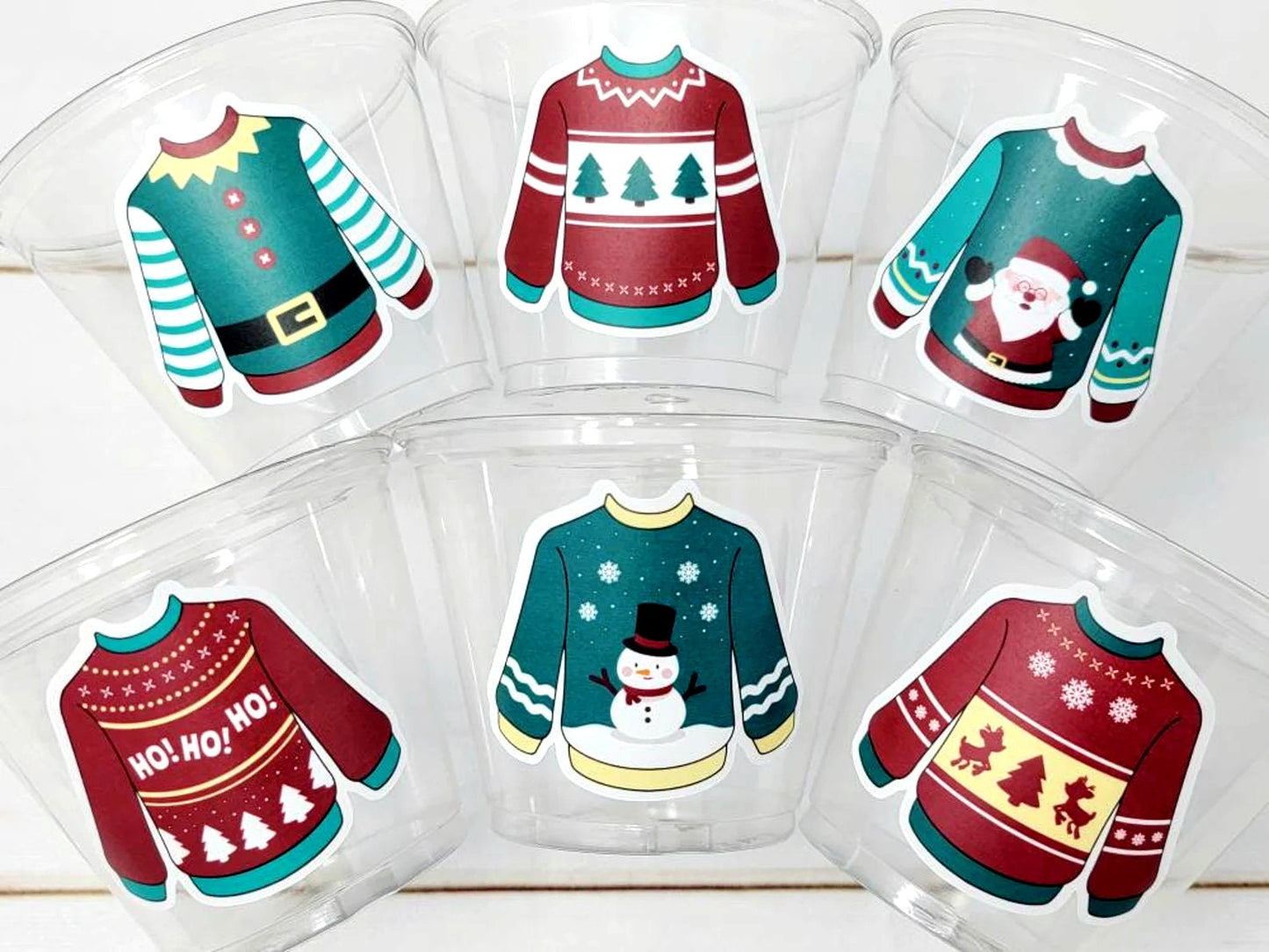 CHRISTMAS PARTY CUPS - Ugly Sweater Christmas Cups Christmas Decorations Christmas Party Supplies Christmas Party Favors Christmas Gifts