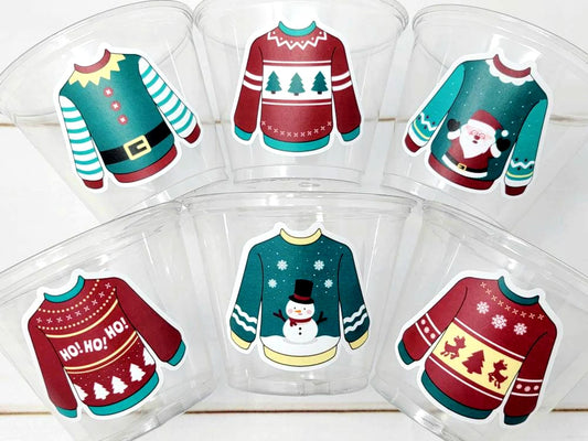 CHRISTMAS PARTY CUPS - Ugly Sweater Christmas Cups Christmas Decorations Christmas Party Supplies Christmas Party Favors Christmas Gifts