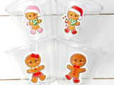 GINGERBREAD PARTY CUPS -Gingerbread Cups Christmas Party Cups Gingerbread Party Gingerbread He or She Cups Birthday Decoration Gender Reveal