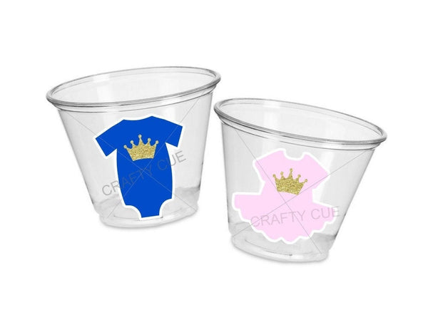 PRINCE OR PRINCESS Party Cups -Gender Reveal Party Cups One Piece Party Cups Tutu Party Cups Baby Shower Gender Reveal Decorations He or She