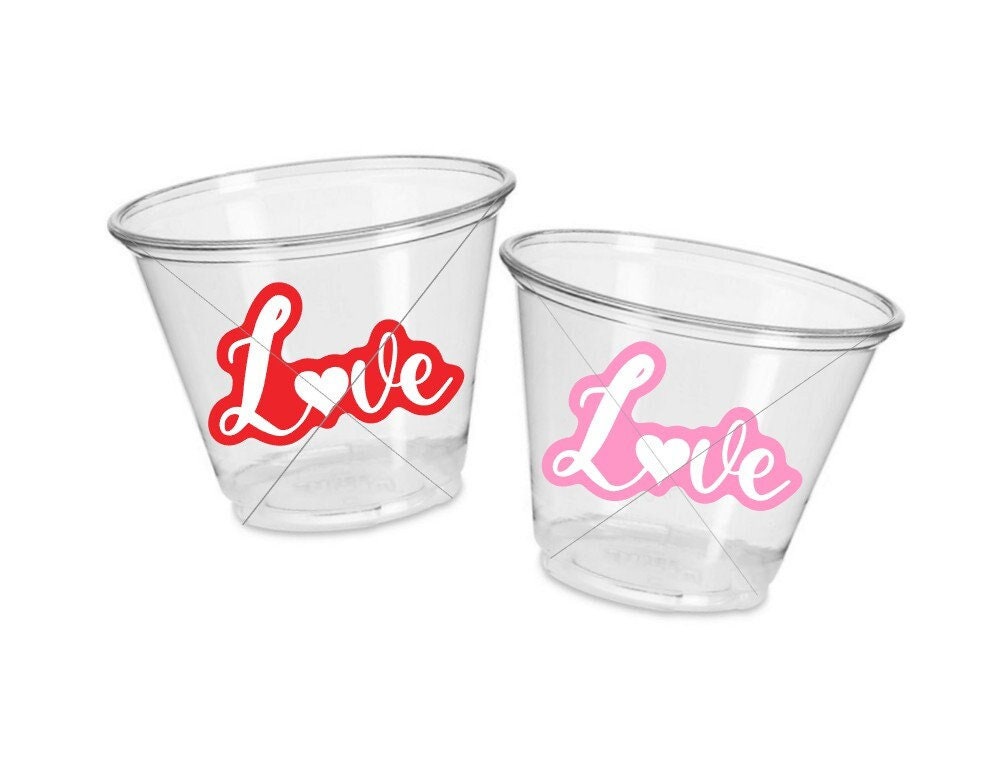 VALENTINE'S DAY CUPS - Valentine Party Cups Valentines Gifts Valentines Day Gifts Valentines Day Favor Cups Valentine's Day Cups XoXo Love