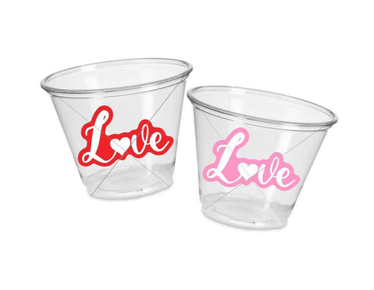 VALENTINE'S DAY CUPS - Valentine Party Cups Valentines Gifts Valentines Day Gifts Valentines Day Favor Cups Valentine's Day Cups XoXo Love