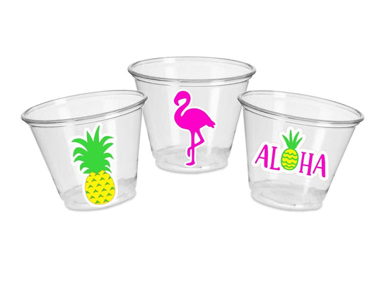 LUAU PARTY CUPS- Luau Cups Luau Party Decoration Luau Party Supplies Luau Baby Shower Tropical Party Decoration Tropical Party Luau Birthday