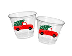 CHRISTMAS PARTY CUPS - Red Truck Cups Christmas Cups Christmas Decorations Christmas Party Supplies Christmas Party Favors Christmas Gifts