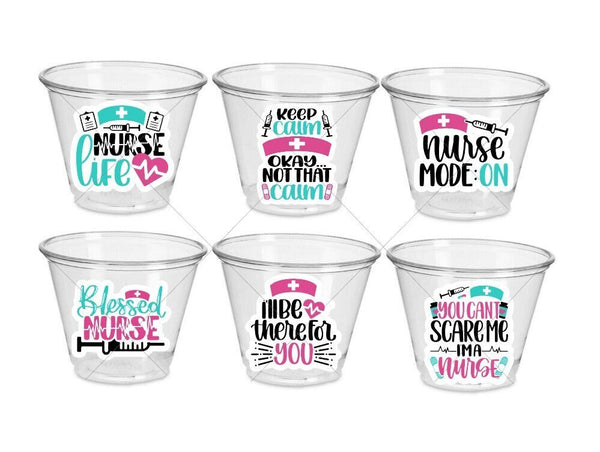 NURSING PARTY CUPS - Nurse Party Cups Nursing Party Rn Party Decorations Medical School Party Nurse Graduation Party Nurse Party Favors