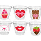 VALENTINES DAY CUPS - Valentines Party Cups Valentines Gifts Valentines Day Gifts Valentines Day Favor Cups Valentine's Day Cups Valentines