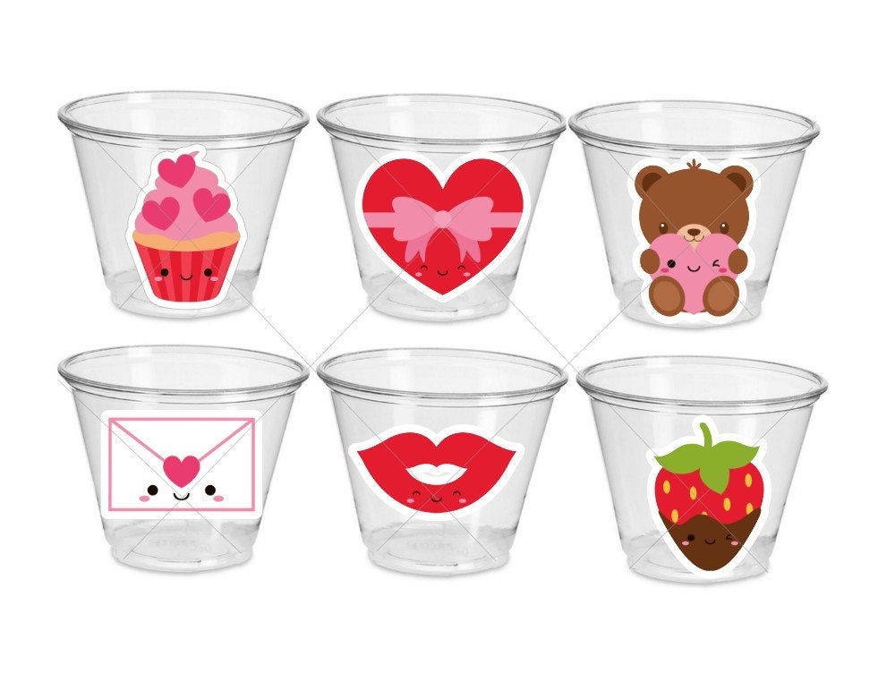 VALENTINES DAY CUPS - Valentines Party Cups Valentines Gifts Valentines Day Gifts Valentines Day Favor Cups Valentine's Day Cups Valentines