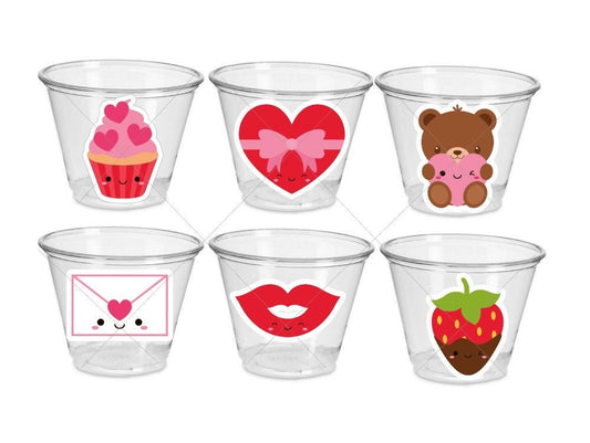 VALENTINES DAY CUPS - Valentines Party Cups Valentines Gifts Valentines Day Gifts Valentines Day Favor Cups Valentine's Day Cups Valentines