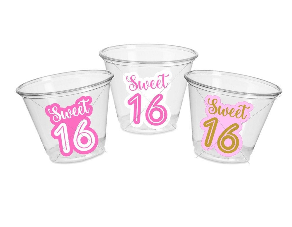 SWEET 16 PARTY Cups - Sweet Sixteen Party Cups Sweet 16 Party Cups Sweet Sixteen Party Favors Sweet Sixteen Party Favors 16th Birthday Party