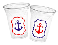 NAUTICAL PARTY CUPS - Nautical Treat Cups Nautical Birthday Nautical Party Nautical Party Favors Nautical Baby Shower Anchor Party Cups