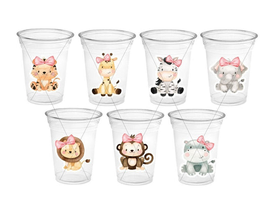 GIRL SAFARI PARTY Cups  - Safari Birthday Cups Safari Birthday Safari Party Safari Decorations Safari Baby Shower Safari Favors Jungle Party