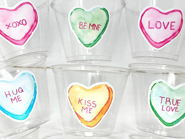 VALENTINES DAY CUPS - Valentines Party Cups Valentines Gifts Valentine  Hearts Candy Valentines Day Favor Cups Valentine's Day Cups Valentine