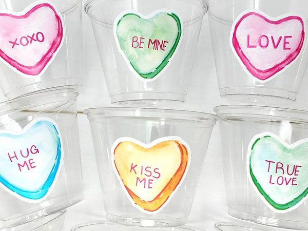 VALENTINES DAY CUPS - Valentines Party Cups Valentines Gifts Valentine Hearts Candy Valentines Day Favor Cups Valentine's Day Cups Valentine