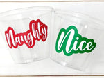 CHRISTMAS PARTY CUPS - Nice Cups Naughty Cups Christmas Decorations Christmas Party Supplies Christmas Party Favors, Christmas Gifts Cups