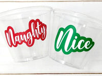 CHRISTMAS PARTY CUPS - Nice Cups Naughty Cups Christmas Decorations Christmas Party Supplies Christmas Party Favors, Christmas Gifts Cups