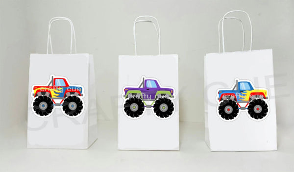 Monster Truck Goody Bags, Monster Truck Favor Bags, Monster Truck Gift Bags, Monster Truck Birthday, Monster Truck Party