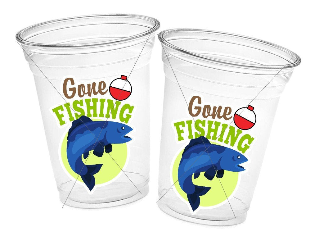FISHING PARTY CUPS - Fishing Birthday Fishing First Birthday Party Gone Fishing Party The Big One Fishing Bobber Decorations Fish Bait Cups