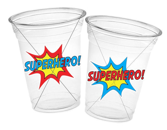 SUPERHERO PARTY CUPS - Superhero Cups Superhero Birthday Superhero Party Superhero Decorations Superhero Party Favors Superhero Cup Favors