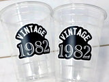 40th PARTY CUPS - Vintage 1982 40th Birthday Party 40th Birthday Favors 40th Party Cups 40th Party Decorations 1982 Birthday Party Cups