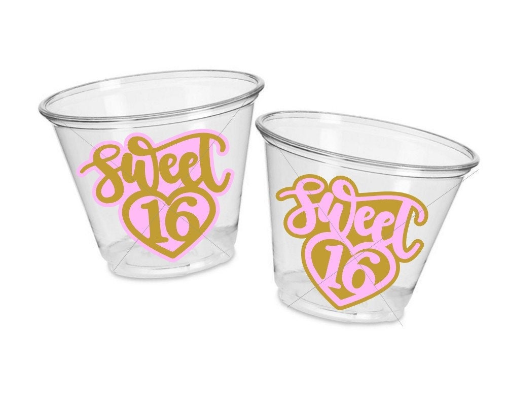 SWEET 16 PARTY Cups - Sweet Sixteen Party Cups Sweet 16 Party Cups Sweet Sixteen Party Favors Sweet Sixteen Party Favors 16th Birthday Party