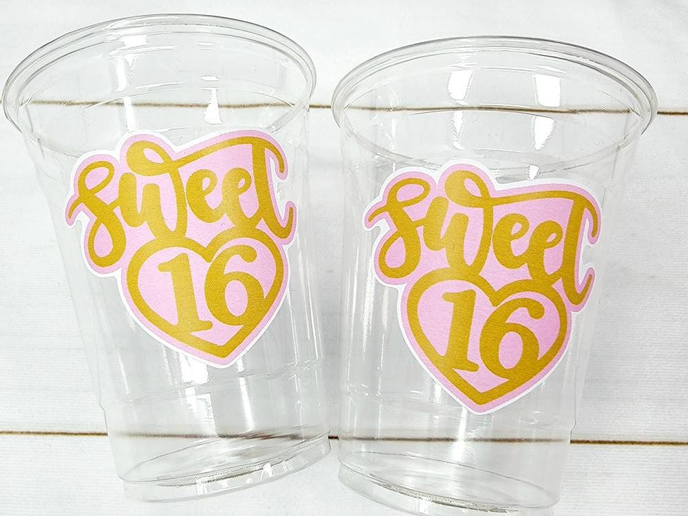 SWEET 16 PARTY Cups - Sweet Sixteen Party Cups Sweet 16 Party Cups Sweet Sixteen Party Favors Sweet Sixteen Party Favors 16th Birthday Party