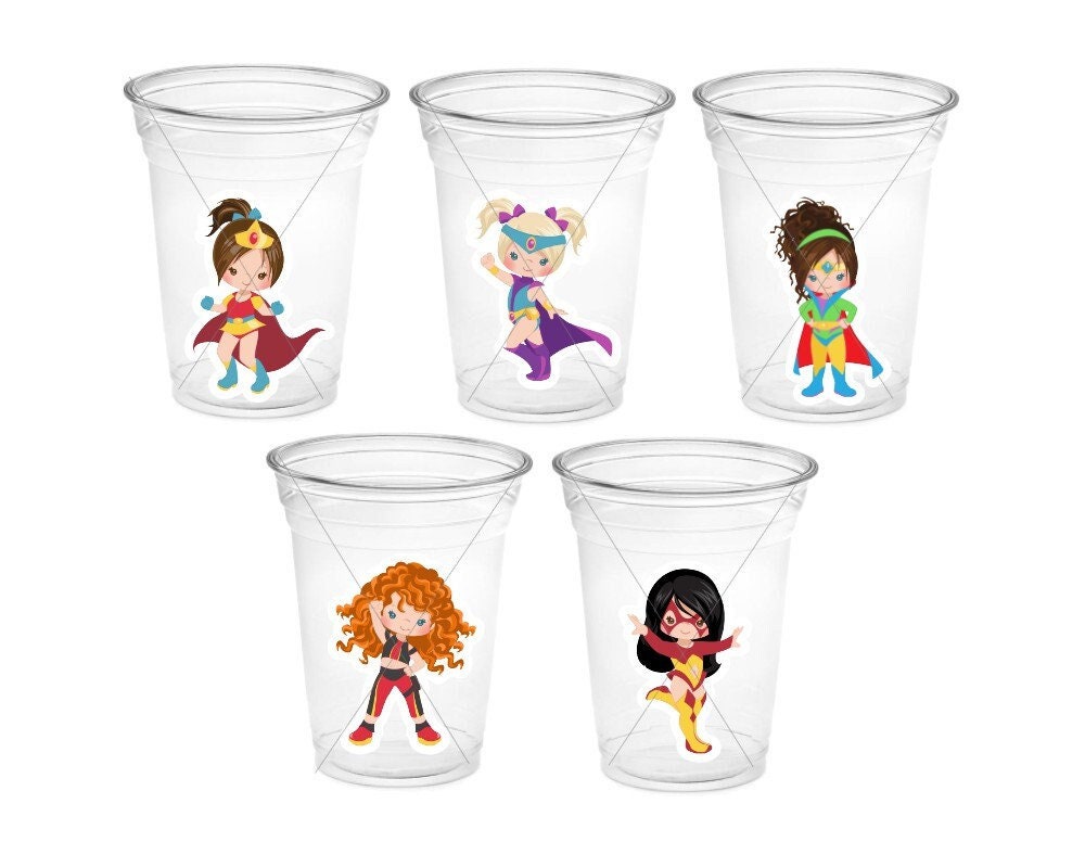 SUPERHERO PARTY CUPS - Superhero Cups Superhero Birthday Superhero Party Superhero Decorations Superhero Party Favors Superhero