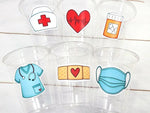 NURSE PARTY CUPS - Doctor Party Cups Nurse Party Cups Nursing Party Rn Party Decorations Medical School Party Nurse Graduation Party Meds
