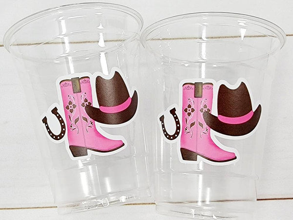 COWGIRL PARTY CUPS - Cowgirl Cups Cowgirl Party Decorations Cowgirl Baby Shower Decorations Baby Sprinkle Cowgirl Boots Birthday Decor Favor