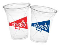 CHEERLEADING PARTY CUPS - Cheer Party Cups Cheerleader Party Cups Cheer Birthday Party Cheer Party Favors Cheer Baby Shower Cups Cheer Squad