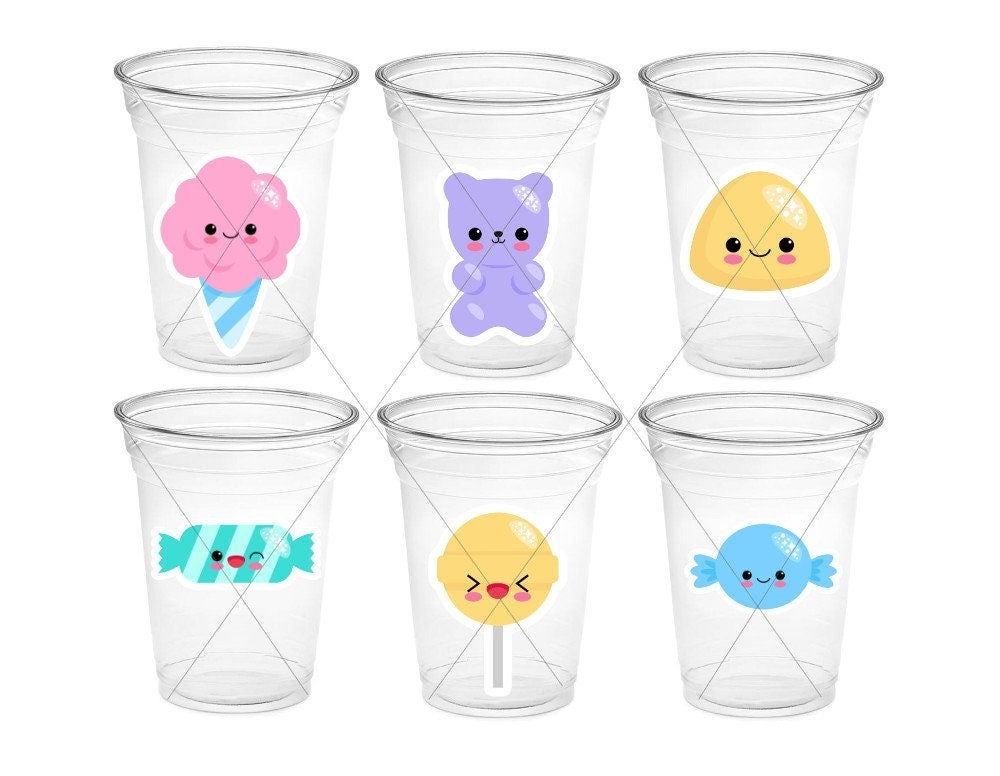CANDY PARTY CUPS -Candy Cups Candy Birthday Cups Candy Buffet Cups Candy Buffet Decoration Candy Birthday Sweet 16 Party Favors Sweets Table