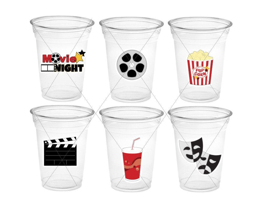 POPCORN PARTY CUPS - Popcorn Birthday Party Cups Movie Party Favors Popcorn Party favors Movie party Supplies Cinema Pink Popcorn Movie Cups