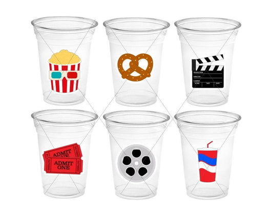 POPCORN PARTY CUPS - Popcorn Birthday Party Cups Movie Party Favors Popcorn Party favors Movie party Supplies Cinema Pink Popcorn Movie Cups