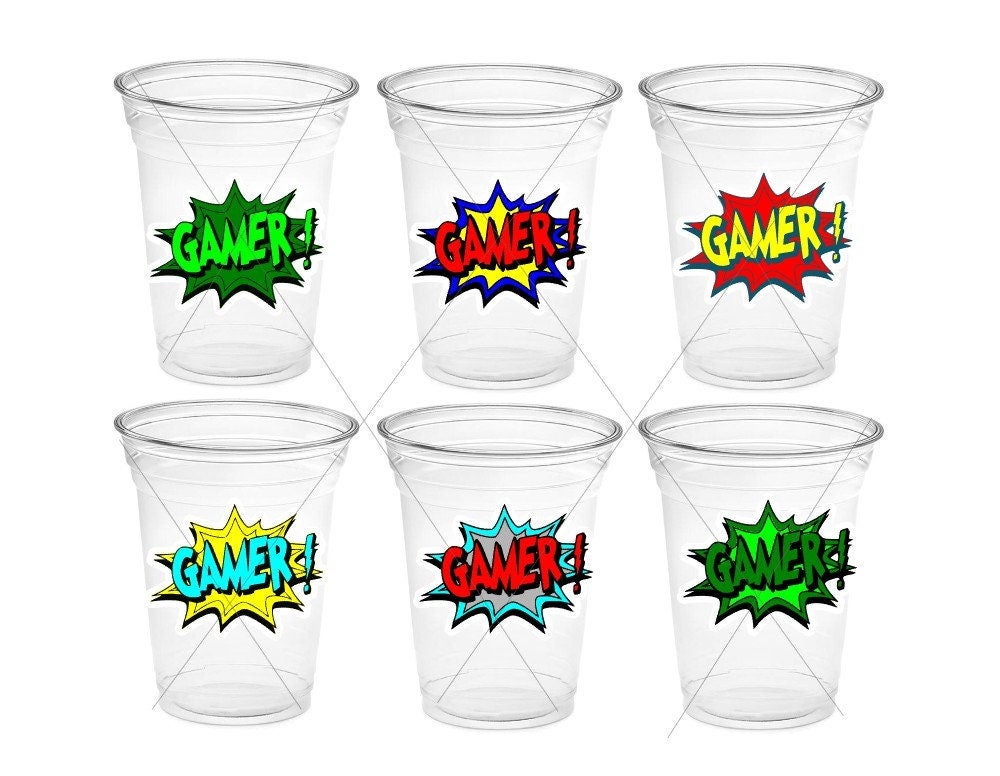 VIDEO GAME PARTY Cups - Video Game Cups Video Game Party Cups Level Up Party Decorations Gamer Baby Shower Decorations Video Game Birthday