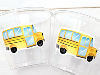 School Bus Party Cups, School Bus Treat Cups, School Bus Birthday, School Bus Party, School Bus Party Favors, Bus Snack Cups, Back To School