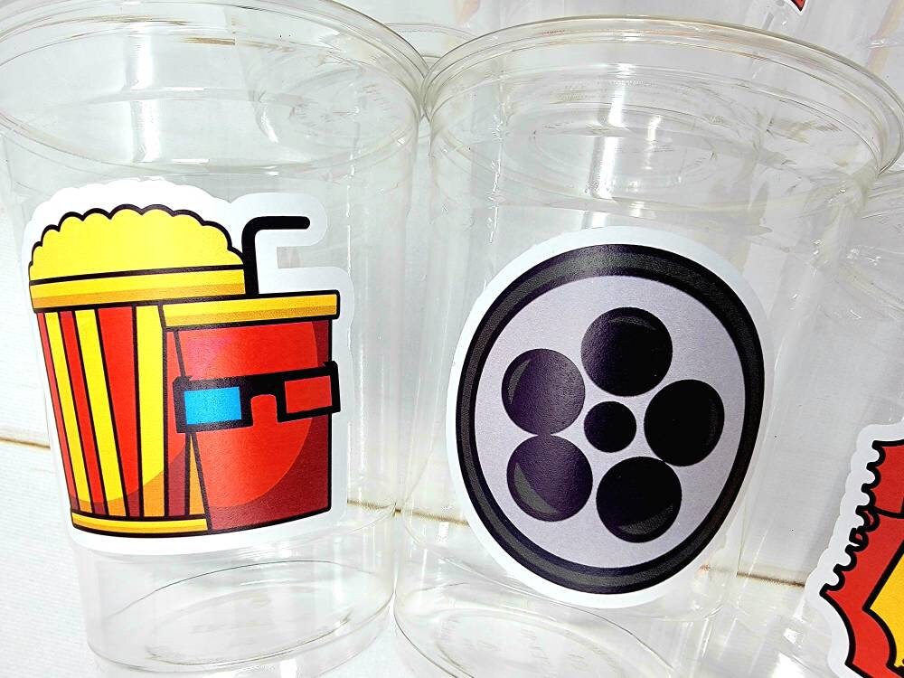 Popcorn Birthday Party cups, Movie Party favors, Popcorn Party favors, Movie party Supplies, Cinema