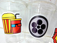 Popcorn Birthday Party cups, Movie Party favors, Popcorn Party favors, Movie party Supplies, Cinema