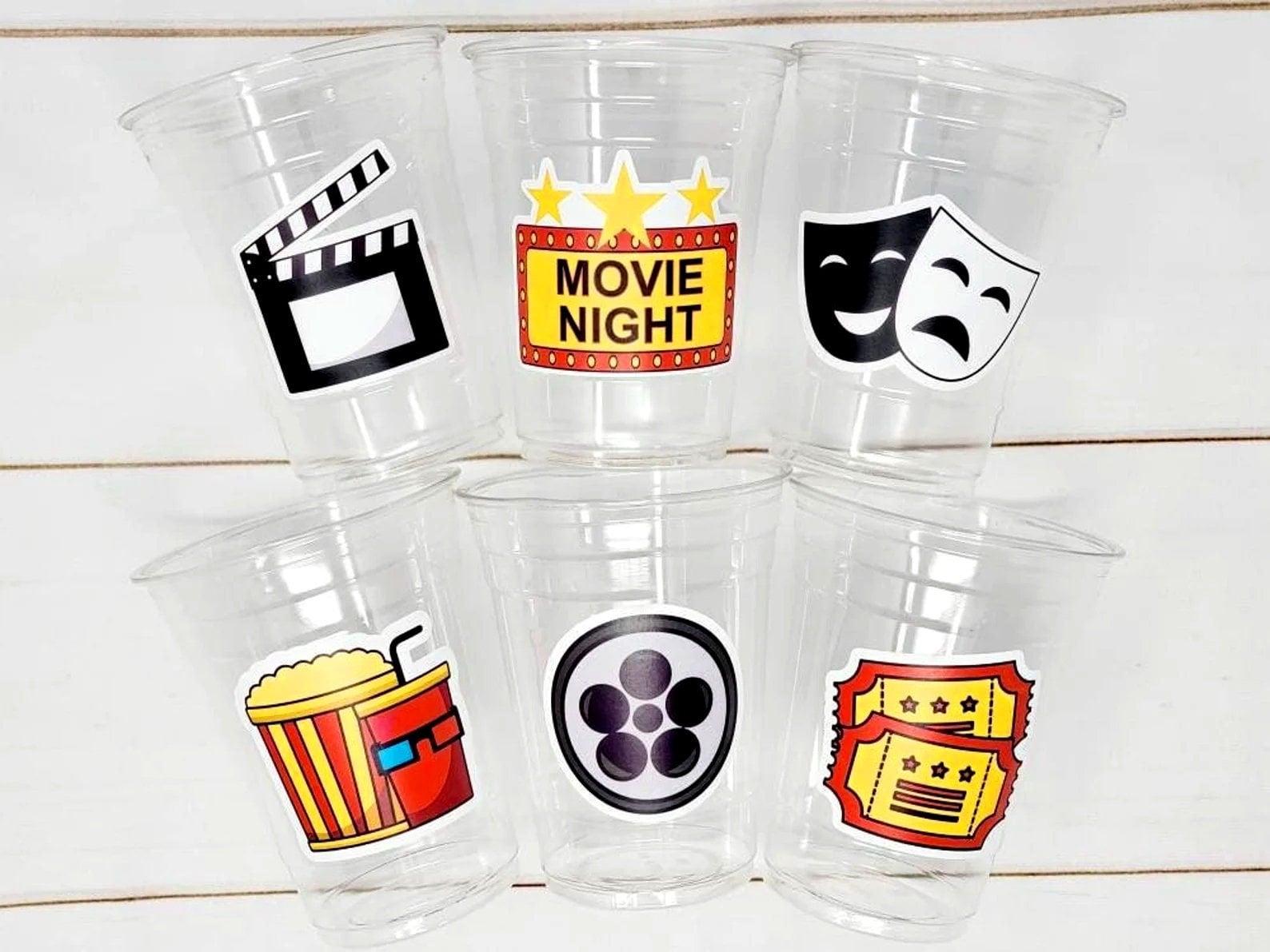 Popcorn Birthday Party cups, Movie Party favors, Popcorn Party favors, Movie party Supplies, Cinema