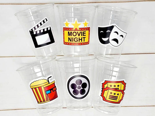 Popcorn Birthday Party cups, Movie Party favors, Popcorn Party favors, Movie party Supplies, Cinema