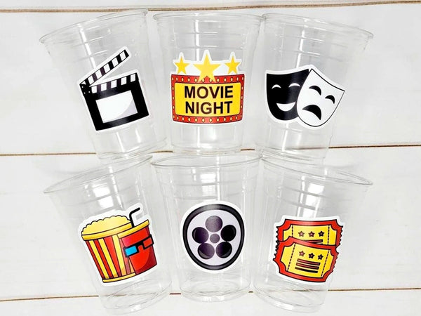 Popcorn Birthday Party cups, Movie Party favors, Popcorn Party favors, Movie party Supplies, Cinema