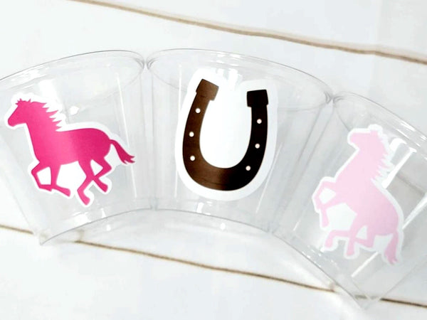 COWGIRL PARTY CUPS - Cowgirl Cups Cowgirl Party Decorations Cowgirl Baby Shower Decorations Cowgirl Birthday Horseshoe Horse Baby Sprinkle