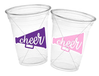 CHEERLEADING PARTY CUPS - Cheer Party Cups Cheerleader Party Cups Cheer Birthday Party Cheer Party Favors Cheer Baby Shower Cups Cheer Squad