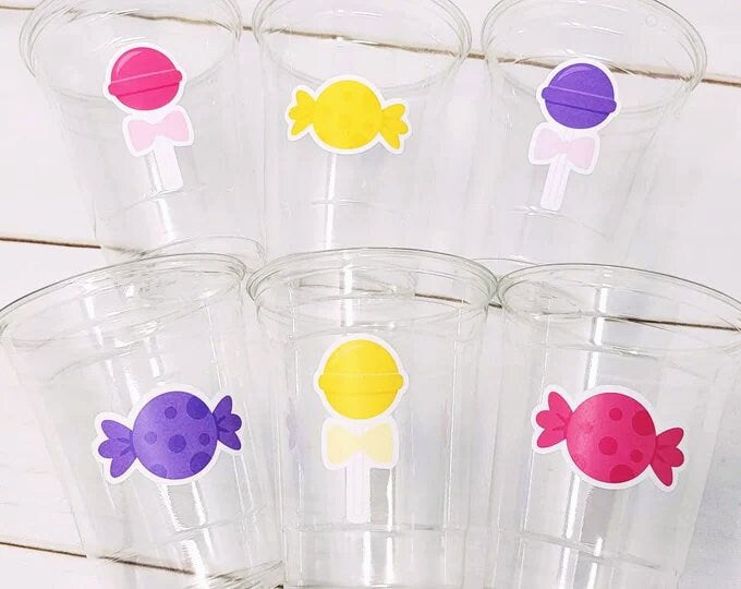 CANDY PARTY CUPS -Candy Cups Candy Birthday Cups Candy Buffet Cups Candy Buffet Decoration Candy Birthday Sweet 16 Party Favors Sweets Table