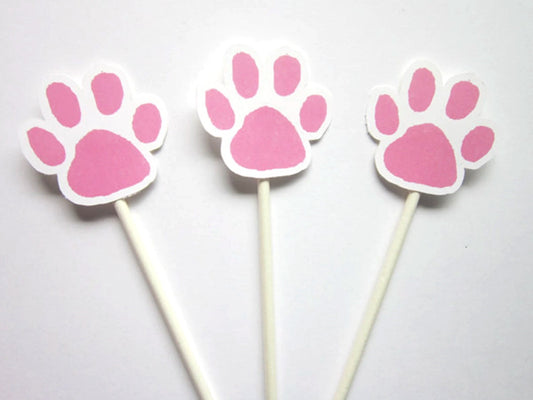 Paw Print Cupcake Toppers