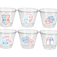 GENDER REVEAL Party Cups - Pink and Blue Party Cups Gender Reveal Party Favors One Piece Gender Reveal Gender Reveal Decorations Baby Shower