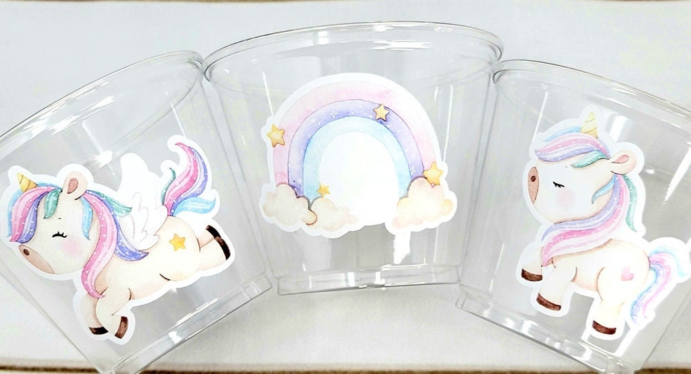 UNICORN PARTY CUPS - Unicorn Cups Unicorn Birthday Unicorn Party Unicorn Party Favors Unicorn Decorations Unicorn Baby Shower Rainbow Cups